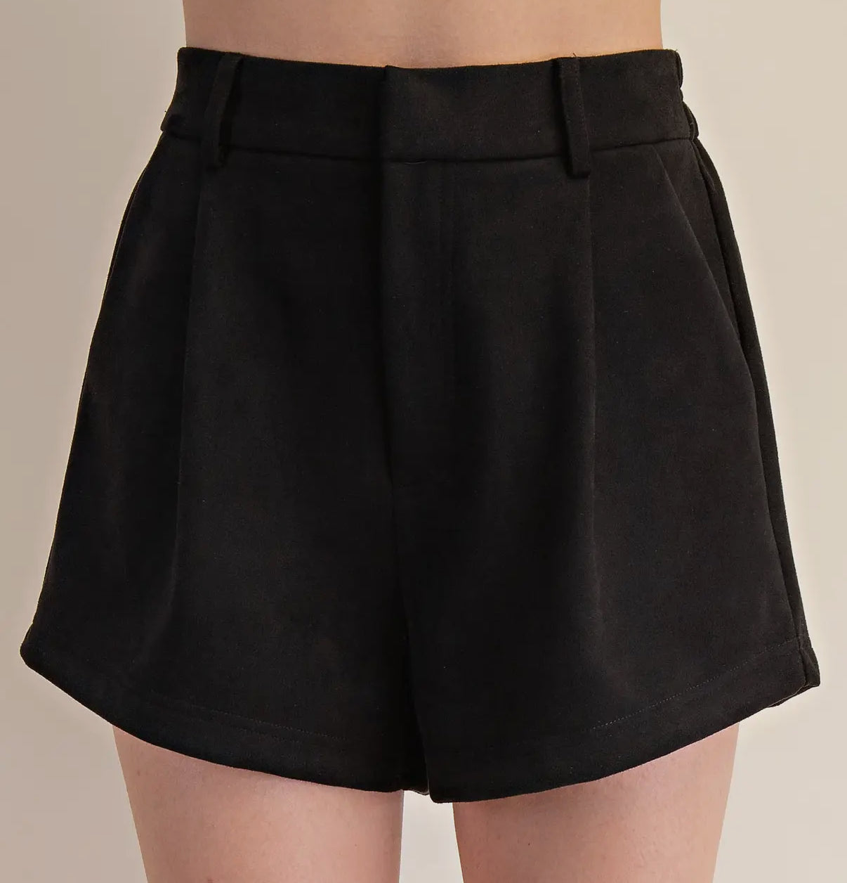 Suede Shorts-Black