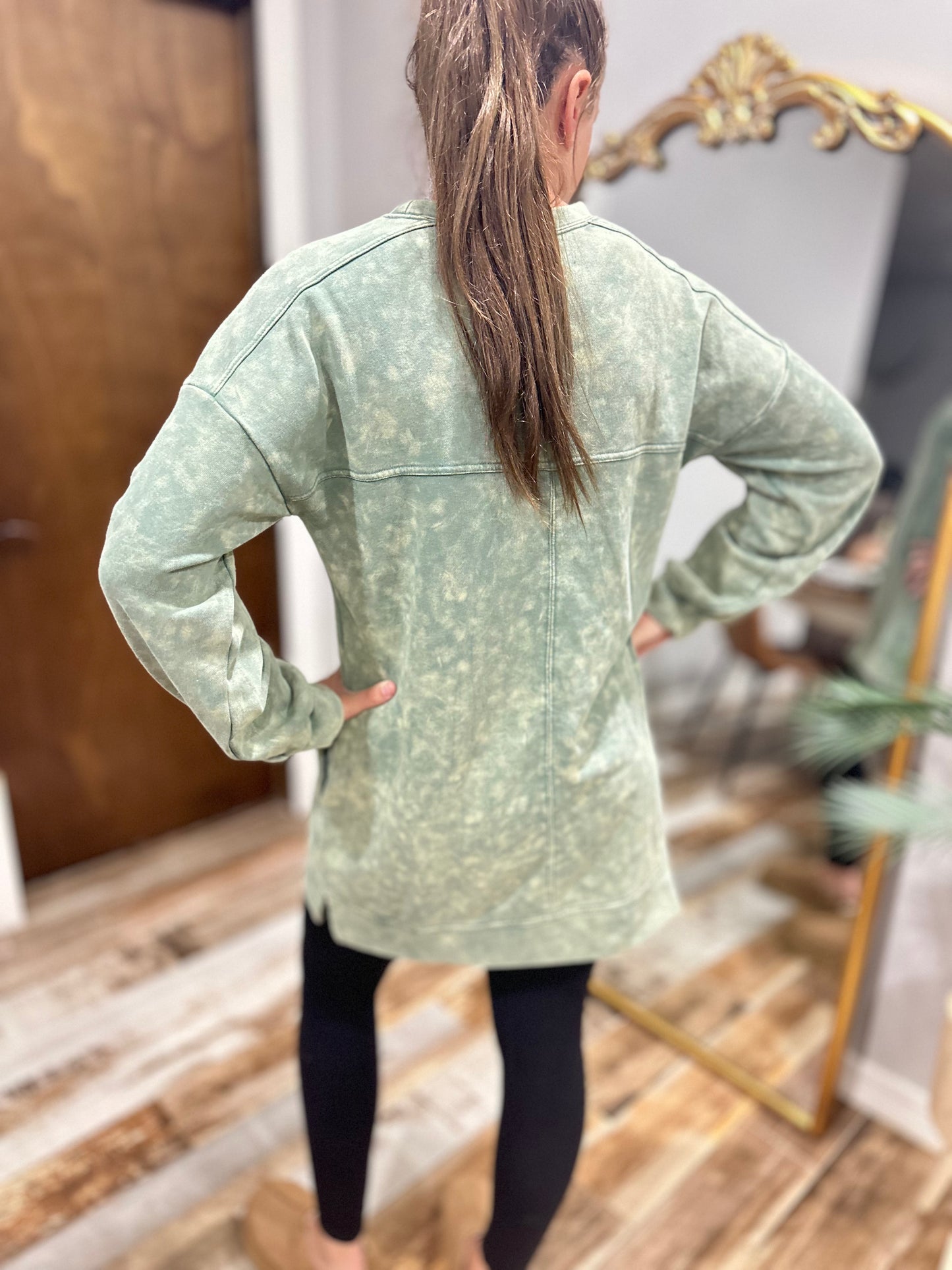 Sage Sweatshirt Tunic