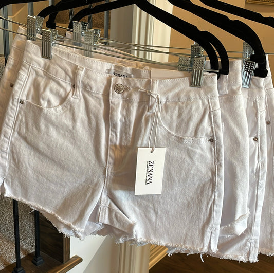 White Zenana Shorts