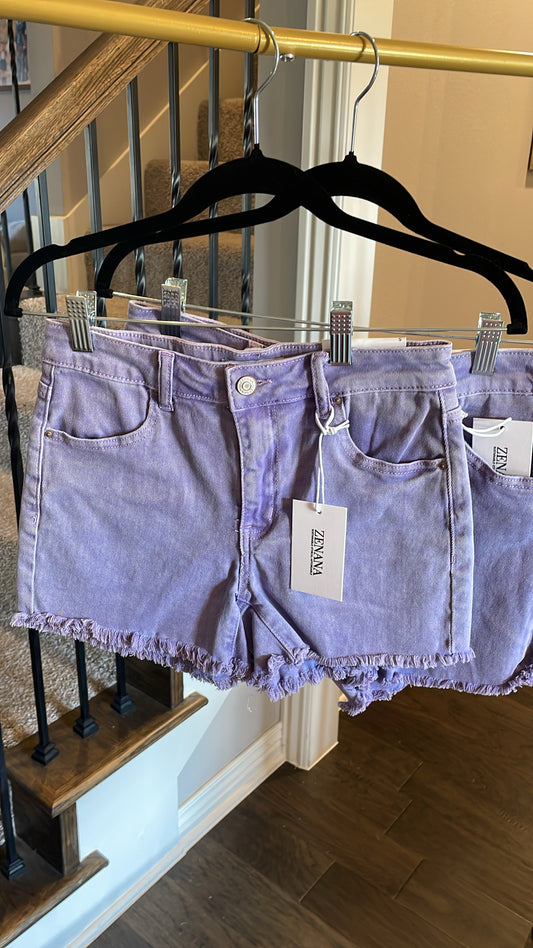 Zenana Purple Shorts