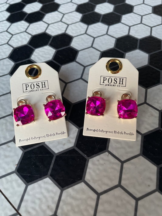 Pink Stone Earrings
