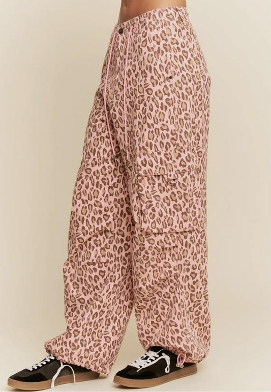 Pink Leopard Cargo Pants