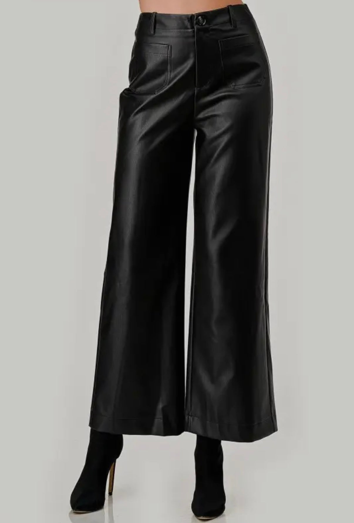 Wide Leg Faux Leather