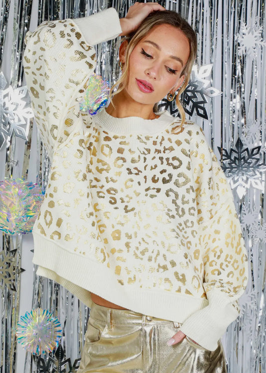 Leopard Foil Sweater