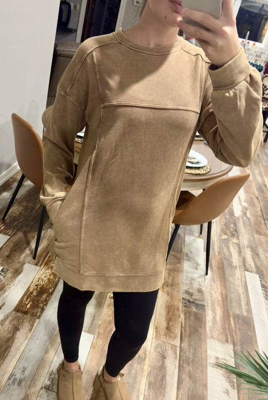 Brown Sweatshirt Tunic