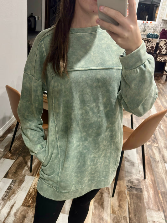 Sage Sweatshirt Tunic