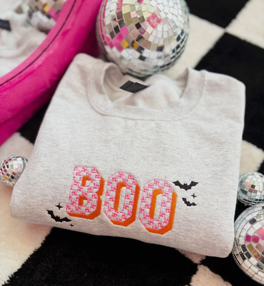 Boo Embroidered Sweatshirt