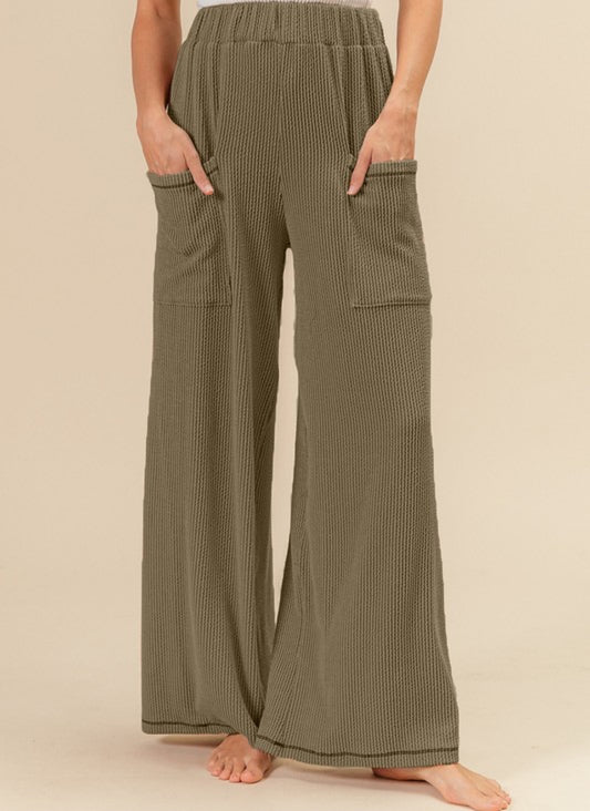 Olive Ribbed Pant