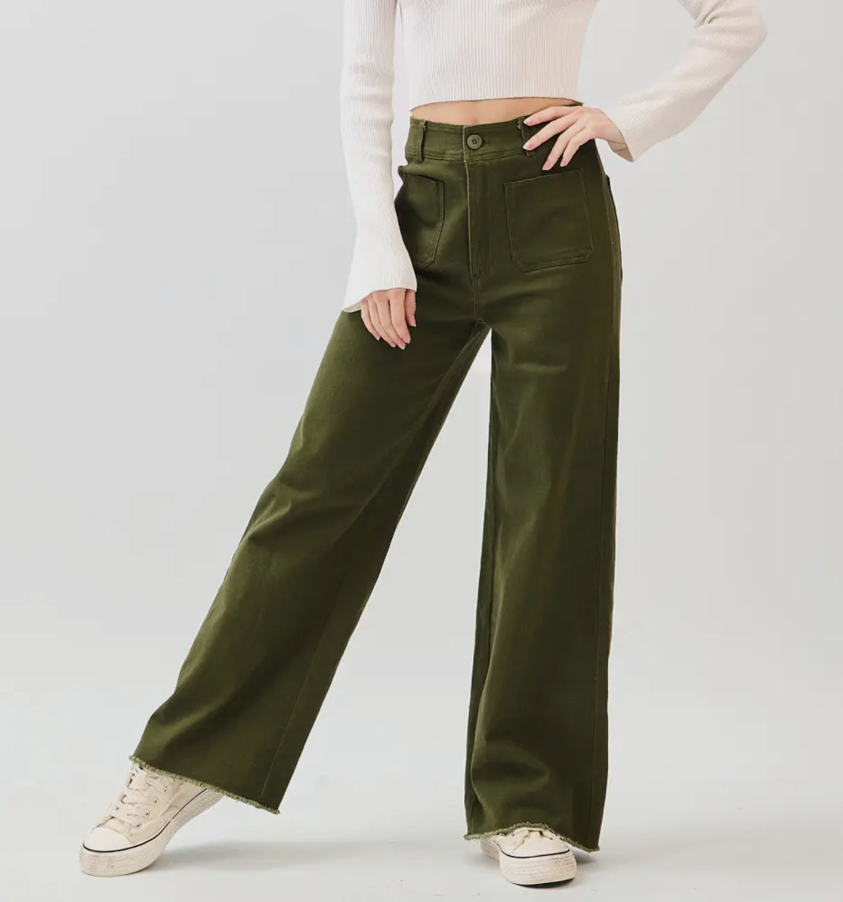 Olive High Waisted Pant