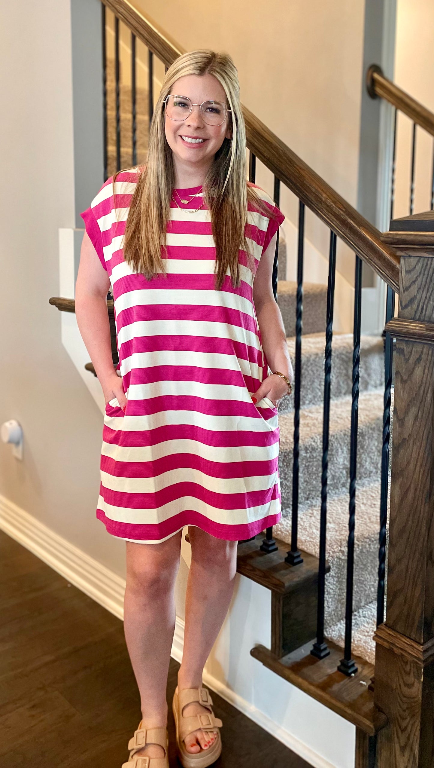 Rose Striped Dress