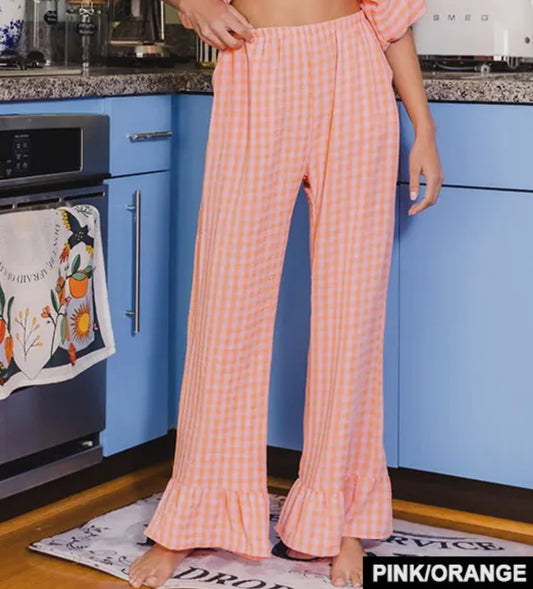 Pink & Orange Ruffle Pant