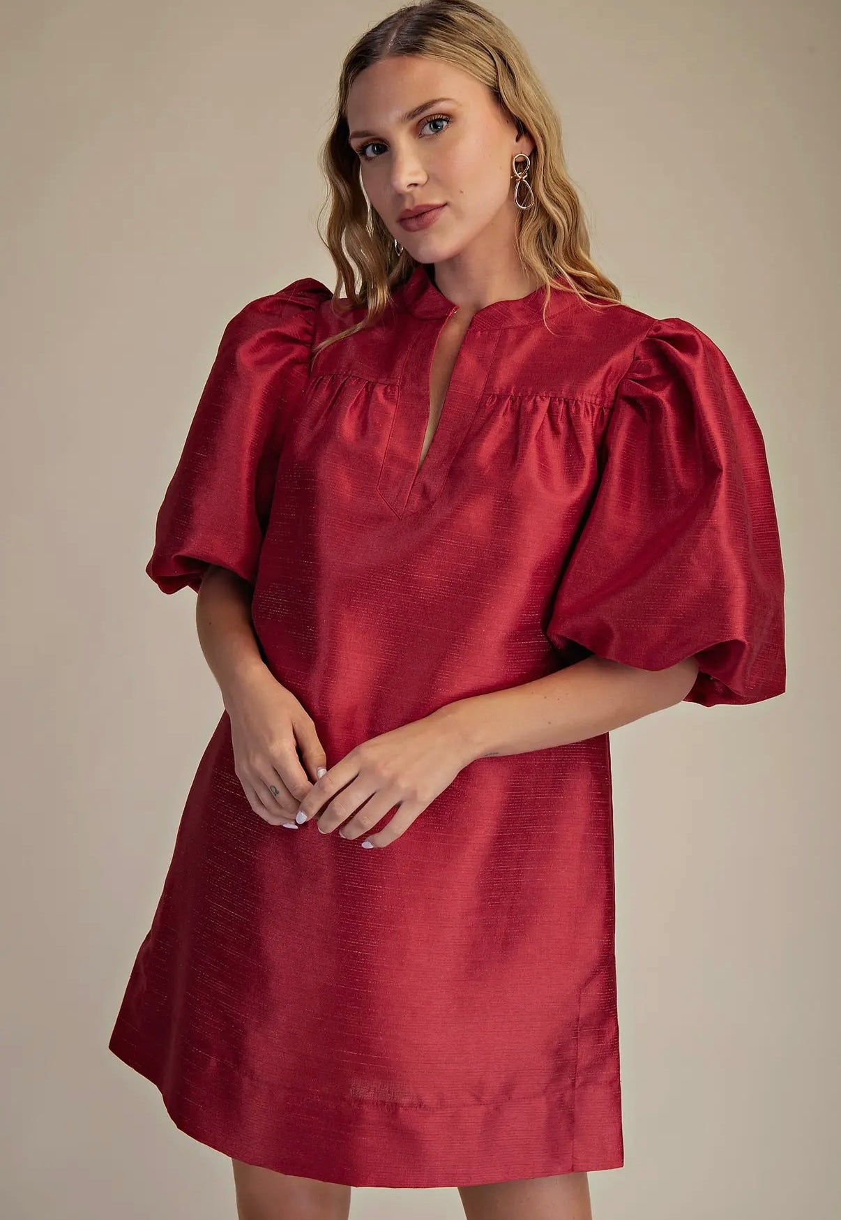 Christmas Cheer Puff Sleeve Dress