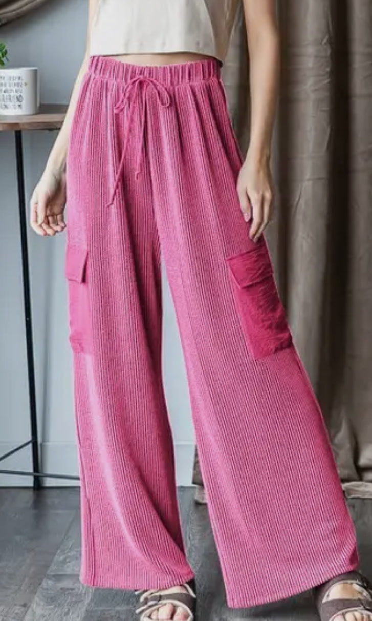 Hot Pink Ribbed Cargo