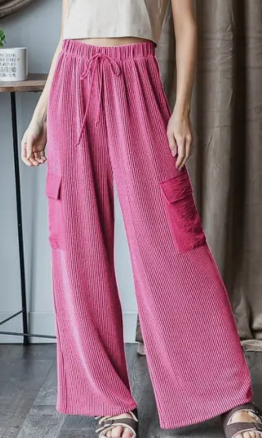Hot Pink Ribbed Cargo