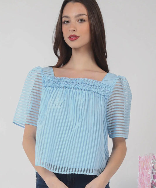 Blue Organza Blouse