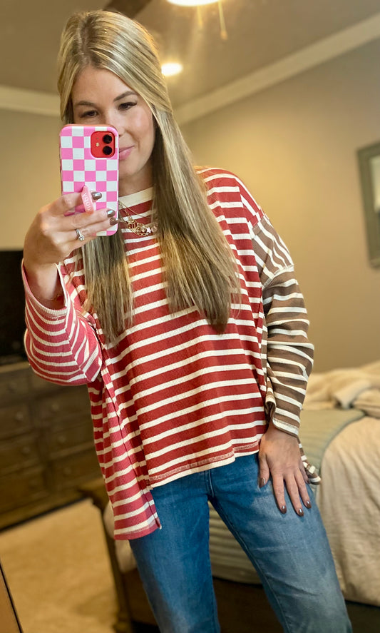 Mixed Stripe Top