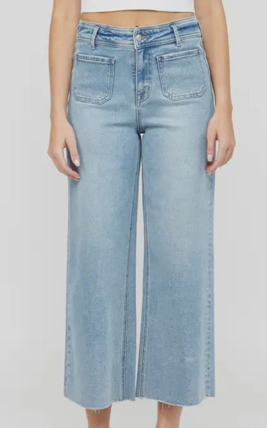 MICA Wide Leg Cropped Denim