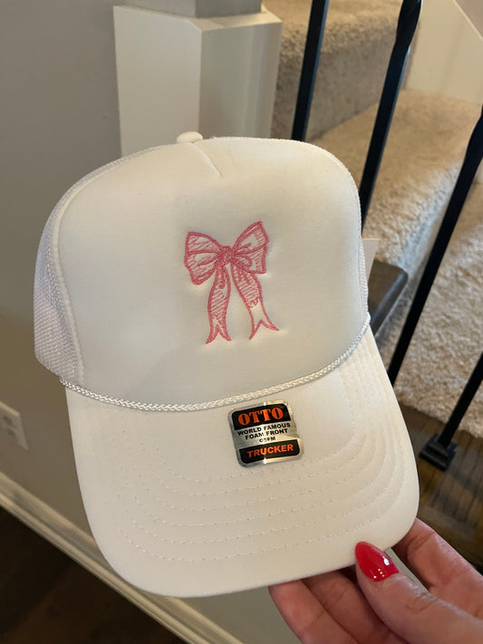 White Bow Hat