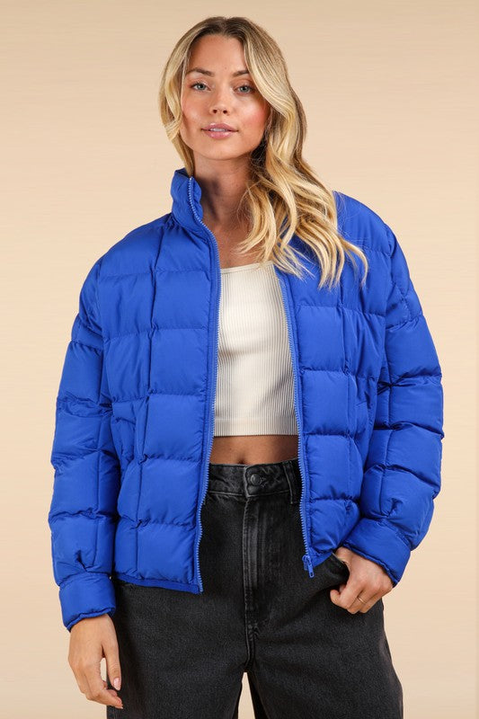 Royal Blue Puffer Jacket