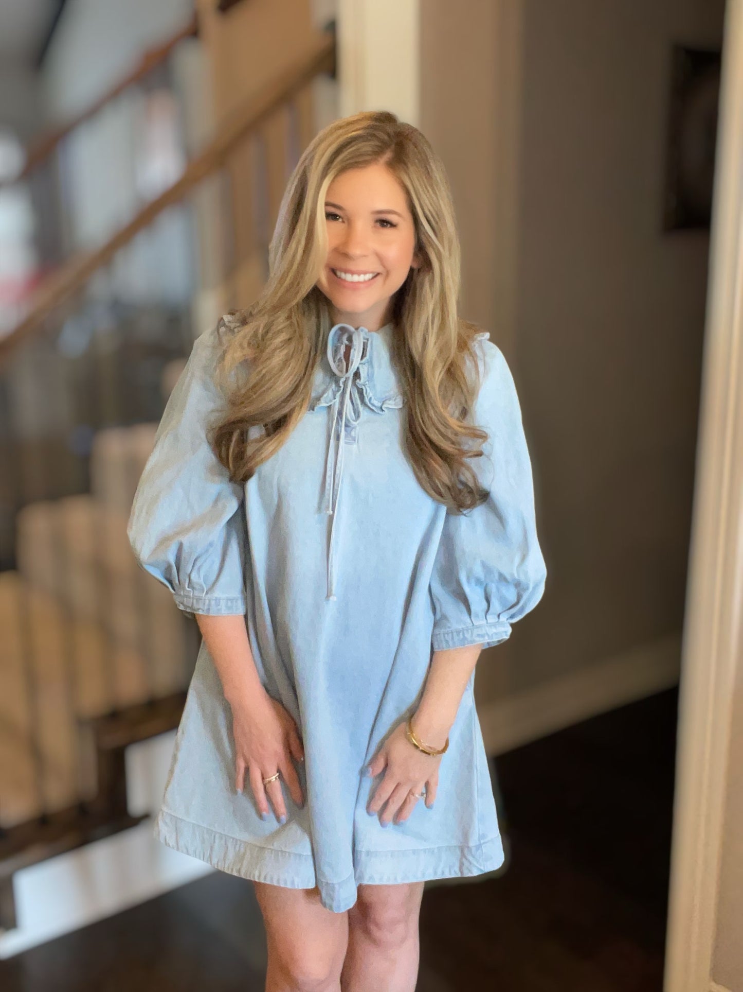 Light Denim Collared Dress