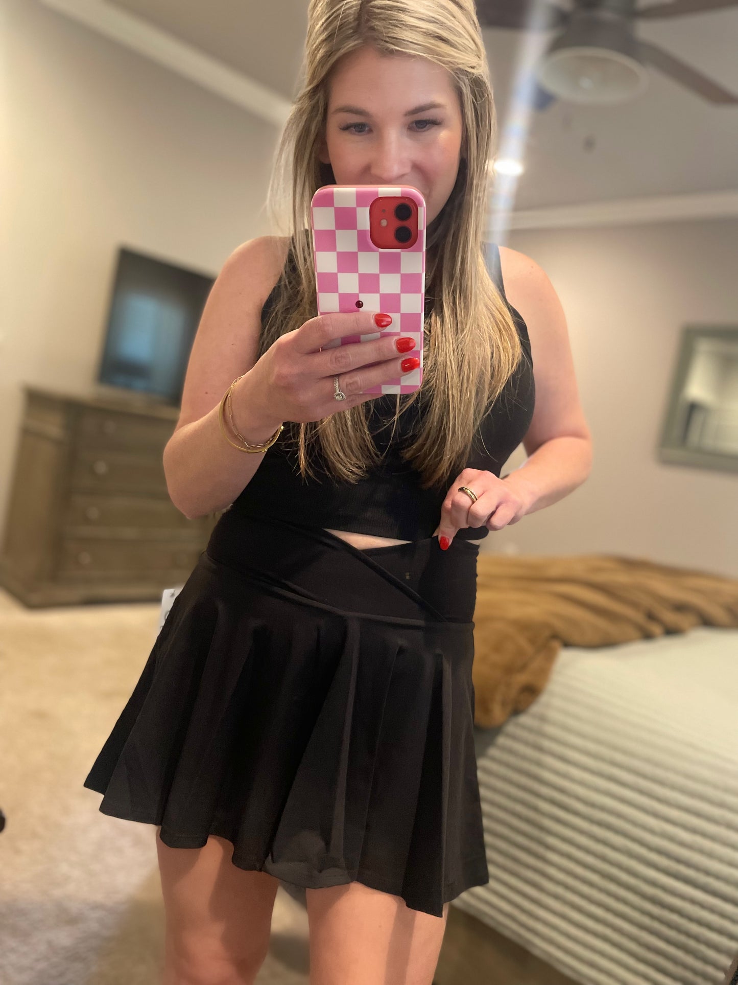 Black Crossover Athletic Skirt