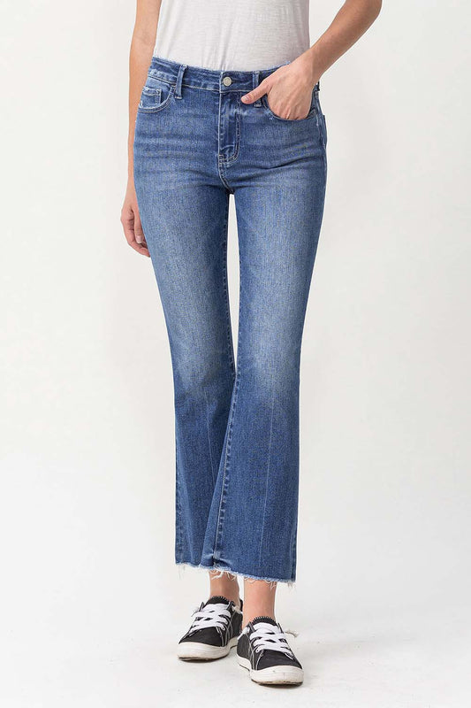 Lovervet High Rise Kick Flare Cropped Denim